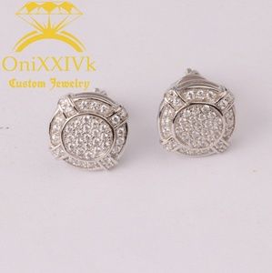 Iced Out Custom 925 Silver Studded Earrings